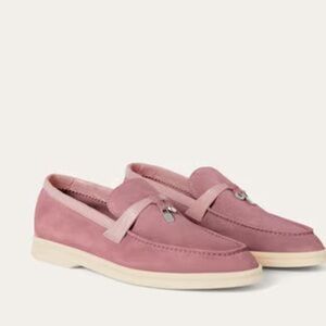 Loro Piana Pink Aligator Loafers size 39.5